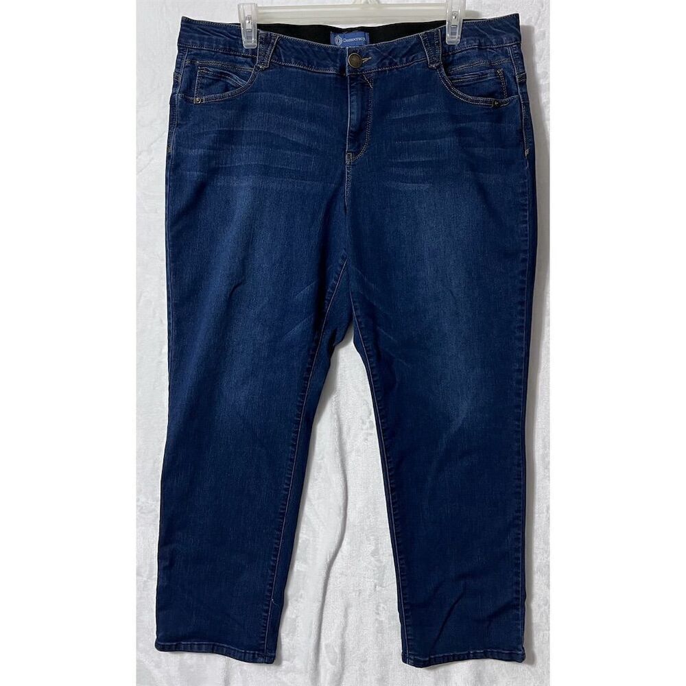 Democracy Women's Plus Size 22 Skinny Jeans Dark Wash High-Rise Blue